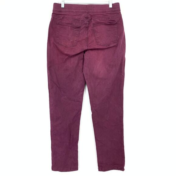 Soft Surroundings Jegging Jean Womens Sz M Pull On Elastic Waist Purple Dye Wash - Picture 2 of 7